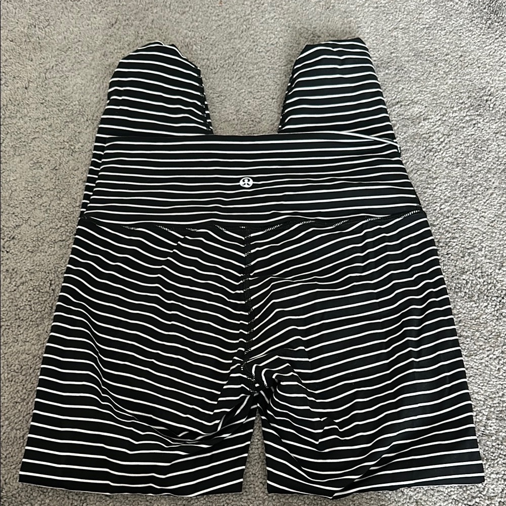 Black and White Striped Leggings LULULEMON
